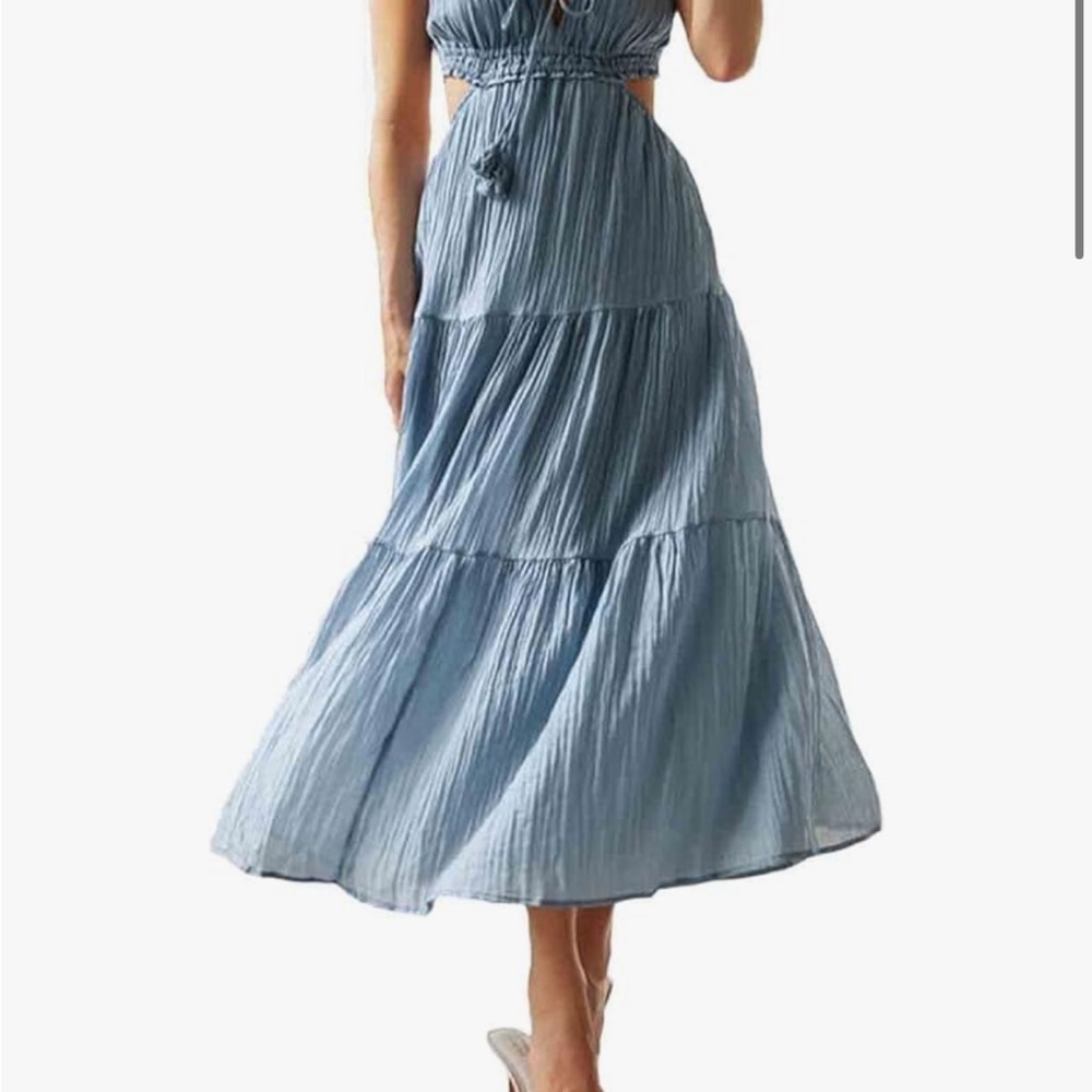 Elegant Blue Maxi Dress